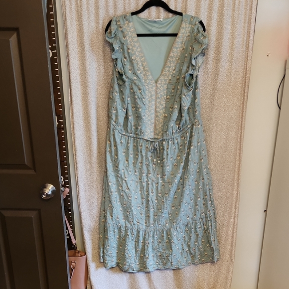 Lucky Brand Blue Floral Midi Dress - Picture 1 of 9